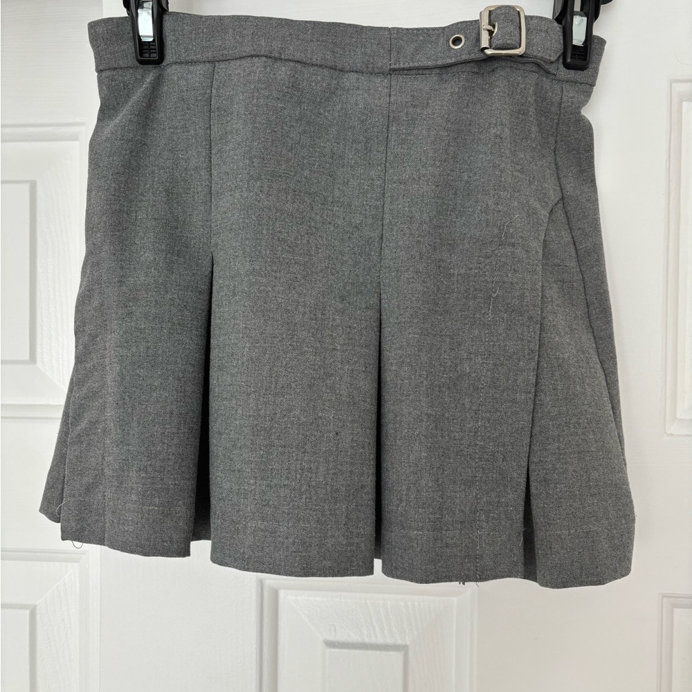 Zara Gray Skater Skirt with Buckle